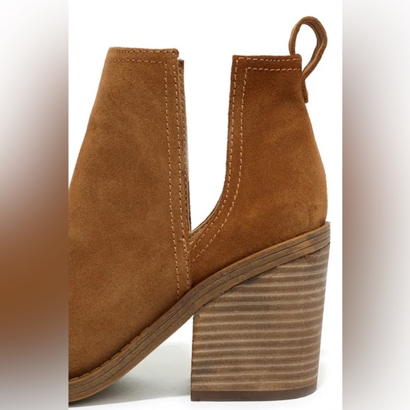Steve Madden Sharini Chestnut Suede Leather Ankle Booties - Picture 6 of 13